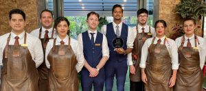 The FIRE Steakhouse & Bar, beverage team with their bar of the year 2023 award