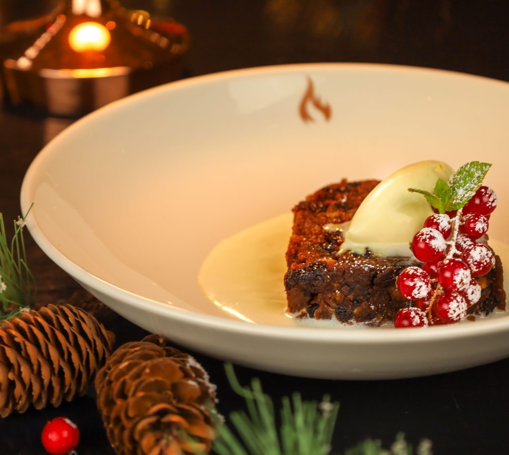 Christmas pudding - menu at Dublin Steakhouse restaurant
